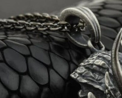 Wholesale Domineering Dragon Head Pendant Hip Hop Retro Style Men's Necklace